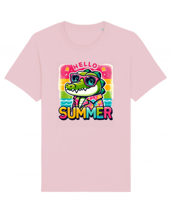 Hello summer - Crocodilul in vacanță Cotton Pink