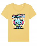 Hello summer - Mica Elefănțica Tricou mânecă scurtă guler larg fitted Damă Expresser