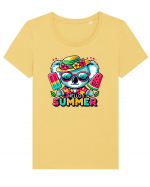 Hello summer - Ursulețul koala Tricou mânecă scurtă guler larg fitted Damă Expresser