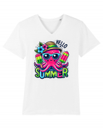 Hello summer - Caracatița jucăușa Tricou mânecă scurtă guler V Bărbat Presenter