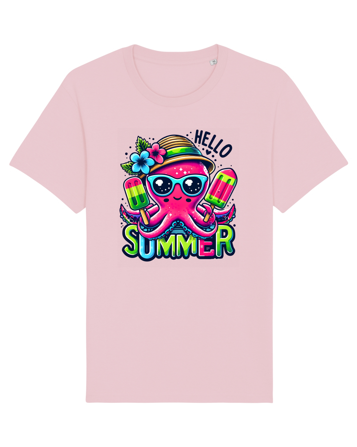 Tricou mânecă scurtă Unisex Rocker Cotton Pink