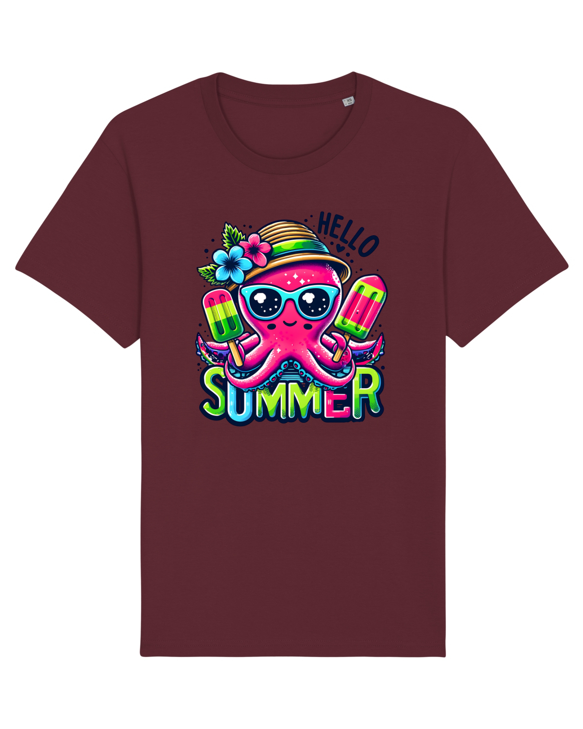 Tricou mânecă scurtă Unisex Rocker Burgundy