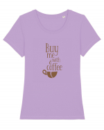 Buy Me With a Coffee Tricou mânecă scurtă guler larg fitted Damă Expresser