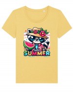 Hello summer - Raton bonton Tricou mânecă scurtă guler larg fitted Damă Expresser