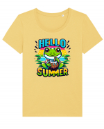 Hello summer - Broscuță draguță Tricou mânecă scurtă guler larg fitted Damă Expresser