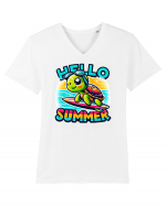 Hello summer - Țestoasă surfoasă Tricou mânecă scurtă guler V Bărbat Presenter