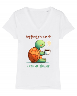 pentru iubitorii de țestoase - Anything you can do I can do slower Tricou mânecă scurtă guler V Damă Evoker