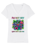 pentru iubitorii de țestoase - I am not shy Tricou mânecă scurtă guler V Damă Evoker