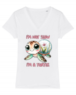 pentru iubitorii de țestoase - I am not slow, I am a turtle Tricou mânecă scurtă guler V Damă Evoker