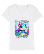 pentru iubitorii de țestoase - I am turtley adorable Tricou mânecă scurtă guler V Damă Evoker