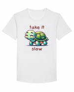 pentru iubitorii de țestoase - Take it slow Tricou mânecă scurtă guler larg Bărbat Skater