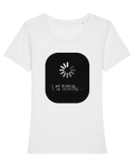 I am Thinking.. Tricou mânecă scurtă guler larg fitted Damă Expresser