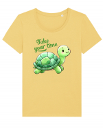 pentru iubitorii de țestoase - Take your time Tricou mânecă scurtă guler larg fitted Damă Expresser