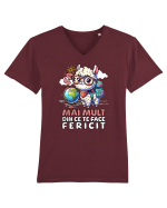 Llama motivational - Fa mai mult din ce te face fericit Tricou mânecă scurtă guler V Bărbat Presenter