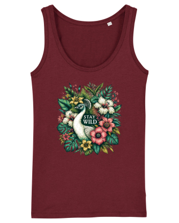 Paun - flori exotice - stay wild Burgundy