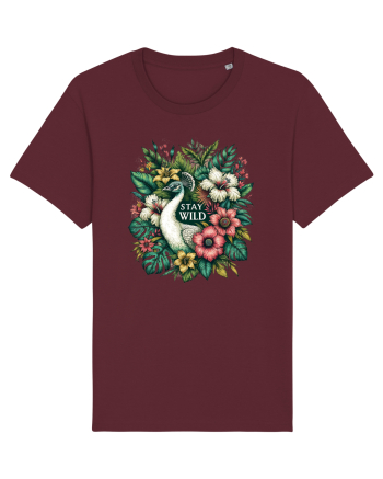 Paun - flori exotice - stay wild Burgundy