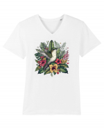 Colibri - flori exotice - 4 Tricou mânecă scurtă guler V Bărbat Presenter