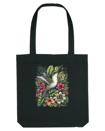 Colibri - flori exotice - 3 Black