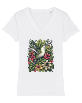 Colibri - flori exotice - 3 White