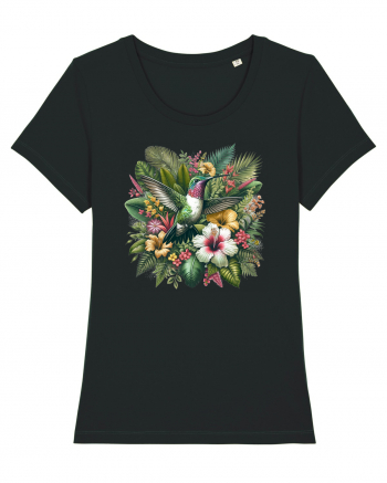 Colibri - flori exotice - 2 Black