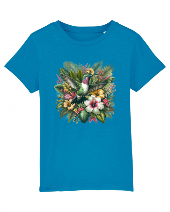 Colibri - flori exotice - 2 Azur