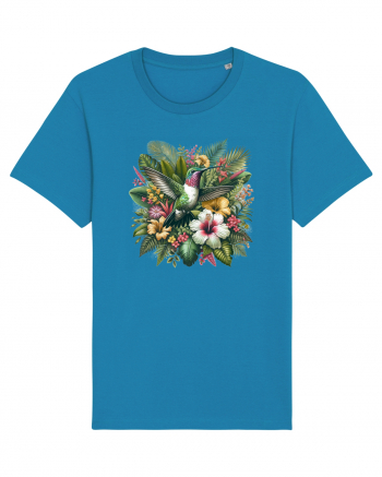 Colibri - flori exotice - 2 Azur