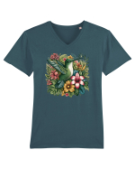 Colibri - flori exotice - 1 Tricou mânecă scurtă guler V Bărbat Presenter