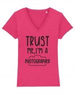 Crede-mă, sunt Fotograf Tricou mânecă scurtă guler V Damă Evoker