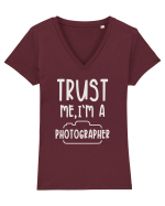 Crede-mă, sunt Fotograf! Tricou mânecă scurtă guler V Damă Evoker