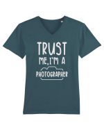 Crede-mă, sunt Fotograf! Tricou mânecă scurtă guler V Bărbat Presenter