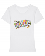 Anxiously Overthinking Everything Tricou mânecă scurtă guler larg fitted Damă Expresser