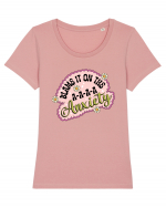 Blame It On Axiety Tricou mânecă scurtă guler larg fitted Damă Expresser