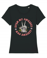 Even my Anxiety Has Anxiety, Skeleton Hand Tricou mânecă scurtă guler larg fitted Damă Expresser