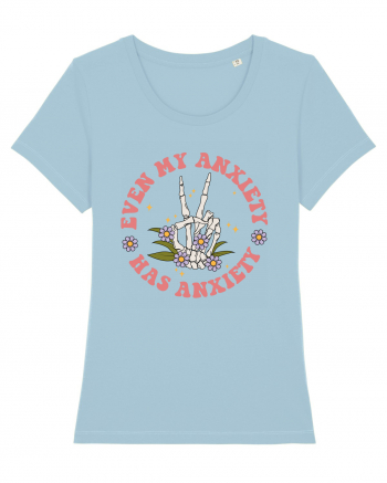 Even my Anxiety Has Anxiety, Skeleton Hand Sky Blue