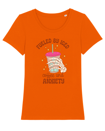 Fueled By Iced Coffee And Anxiety Bright Orange