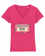 Hello I Am Probably Anxious Tricou mânecă scurtă guler V Damă Evoker