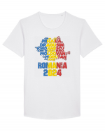 Suporter Romania - Echipa nationala Euro 2024 v2 shadow Tricou mânecă scurtă guler larg Bărbat Skater