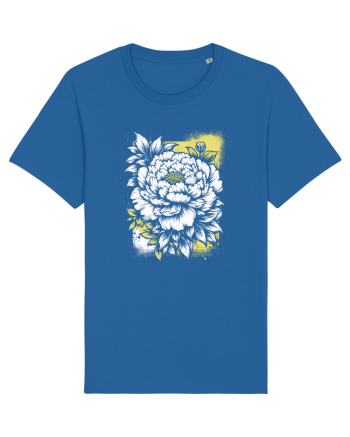 Bujor alb pe fond galben Royal Blue