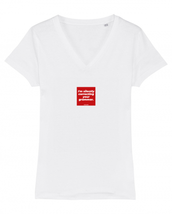 I'm silently correcting your grammar Tricou mânecă scurtă guler V Damă Evoker