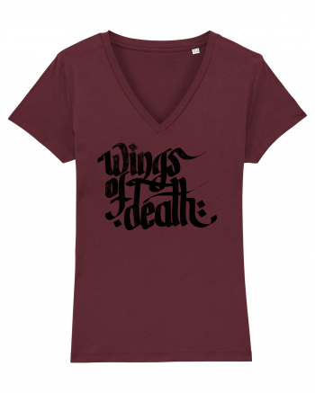 Wings of Death - grunge black Burgundy