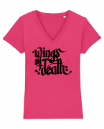 Wings of Death - grunge black Tricou mânecă scurtă guler V Damă Evoker