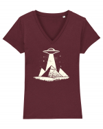 Piramide Egipt Alien encounter Tricou mânecă scurtă guler V Damă Evoker