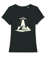 Piramide Egipt Alien encounter Tricou mânecă scurtă guler larg fitted Damă Expresser