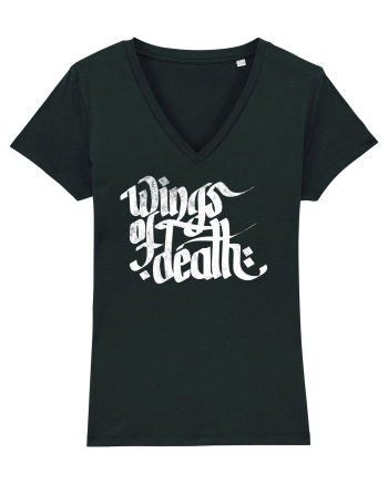 Wings of Death - grunge white Black