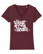 Wings of Death - grunge white Tricou mânecă scurtă guler V Damă Evoker