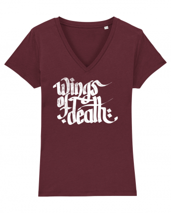 Wings of Death - grunge white Burgundy