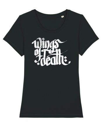 Wings of Death - grunge white Black