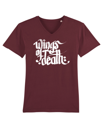 Wings of Death - grunge white Burgundy