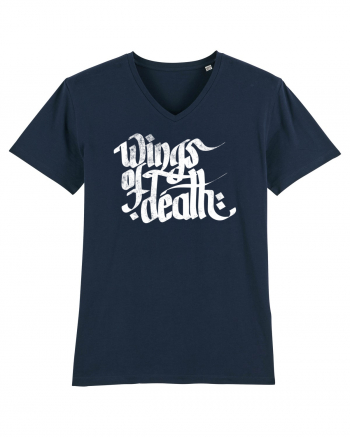 Wings of Death - grunge white French Navy