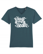 Wings of Death - grunge white Tricou mânecă scurtă guler V Bărbat Presenter